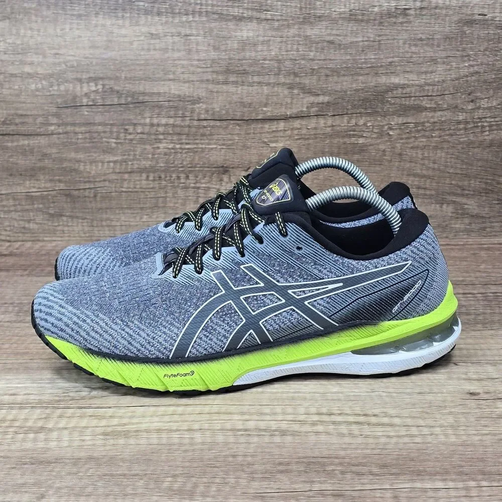 Asics GT 2000 10 Men's Size 9 Gray Black Green Running Shoes 1011B185